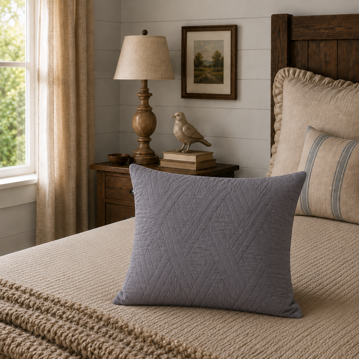 DreamGreen Amora Cushion Cover - Charcoal