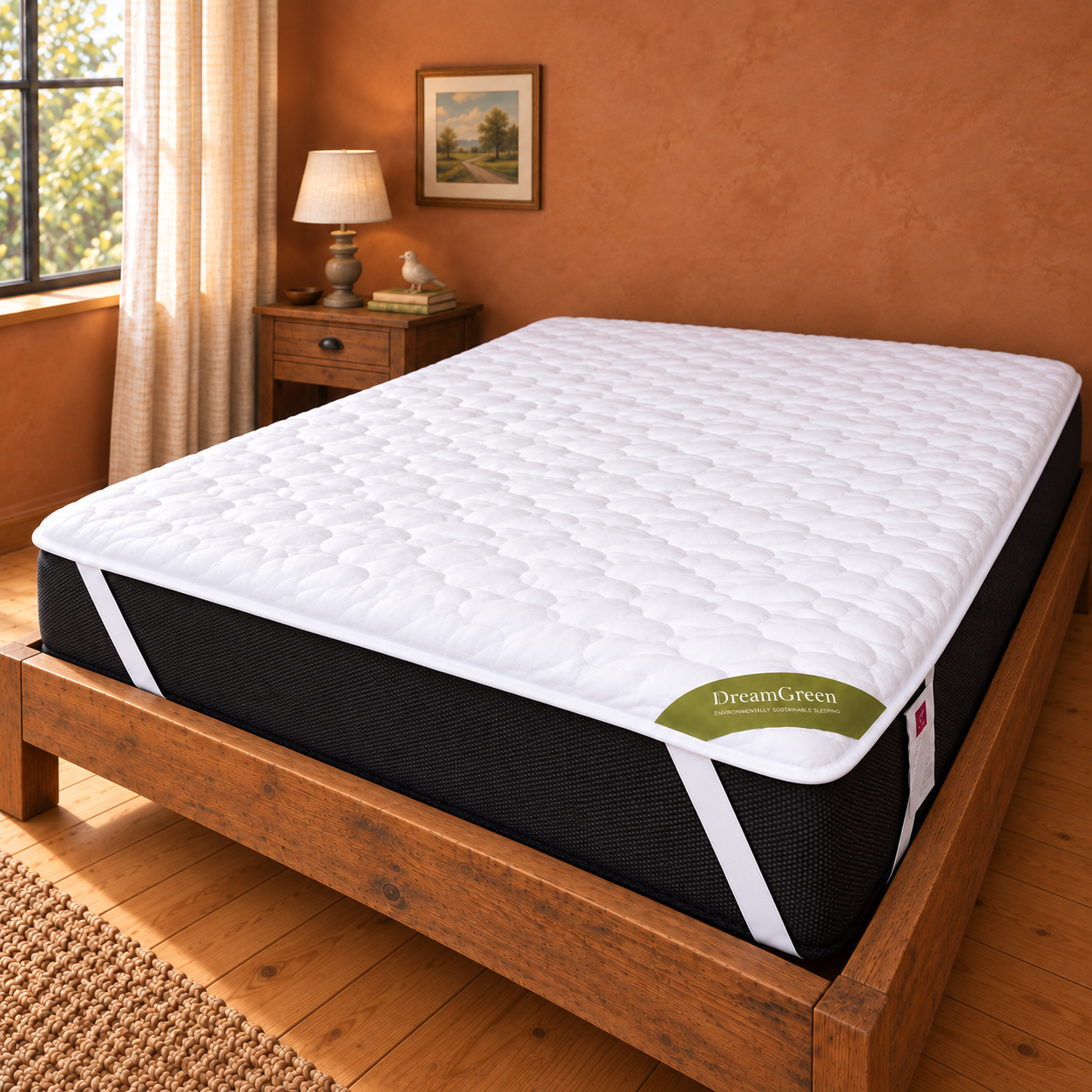 DreamGreen Quilted Mattress Protector Corner Strap