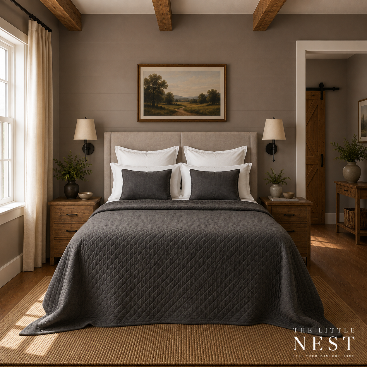 DreamGreen Verve Quilted Coverlet Pewter