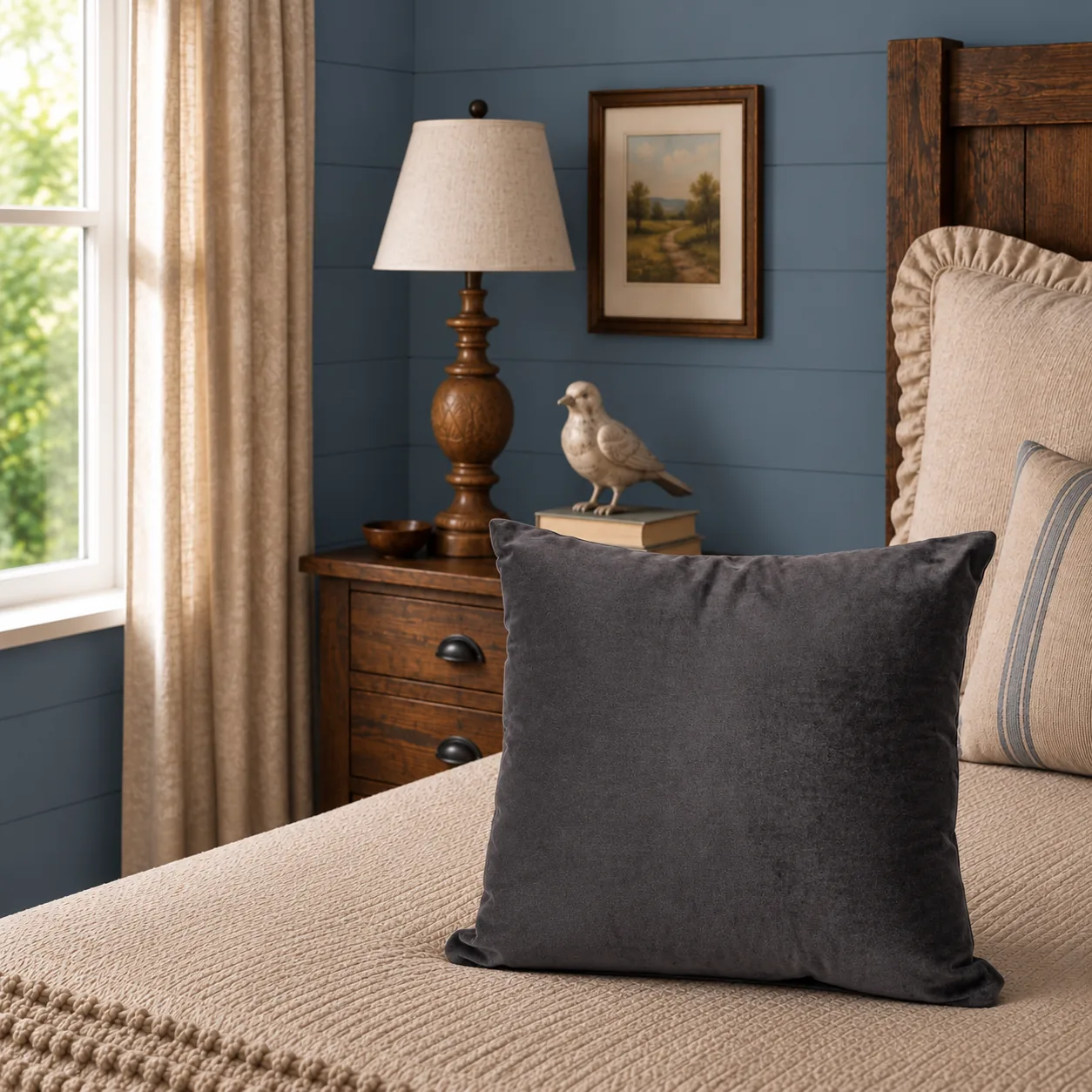 DreamGreen Verve Velvet Cushion Cover - Pewter - Square