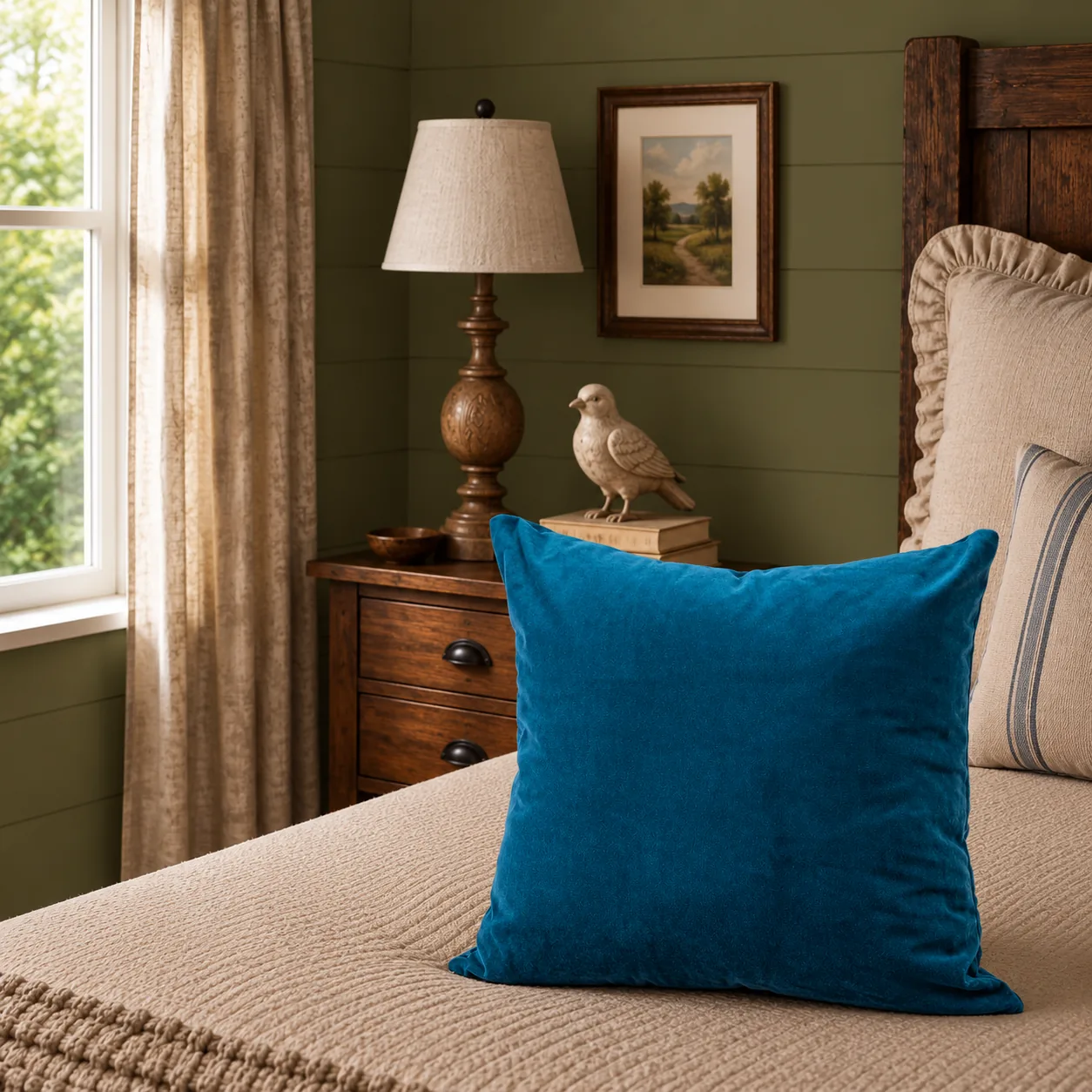 DreamGreen Verve Velvet Cushion Cover - Teal - Square
