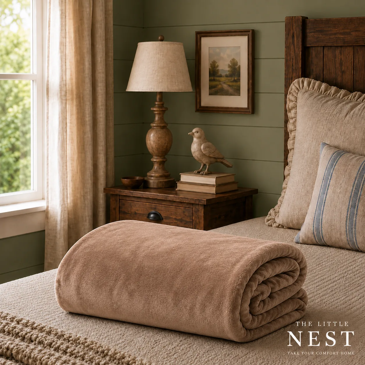DreamTicket Coral Fleece Blanket Hazelnut