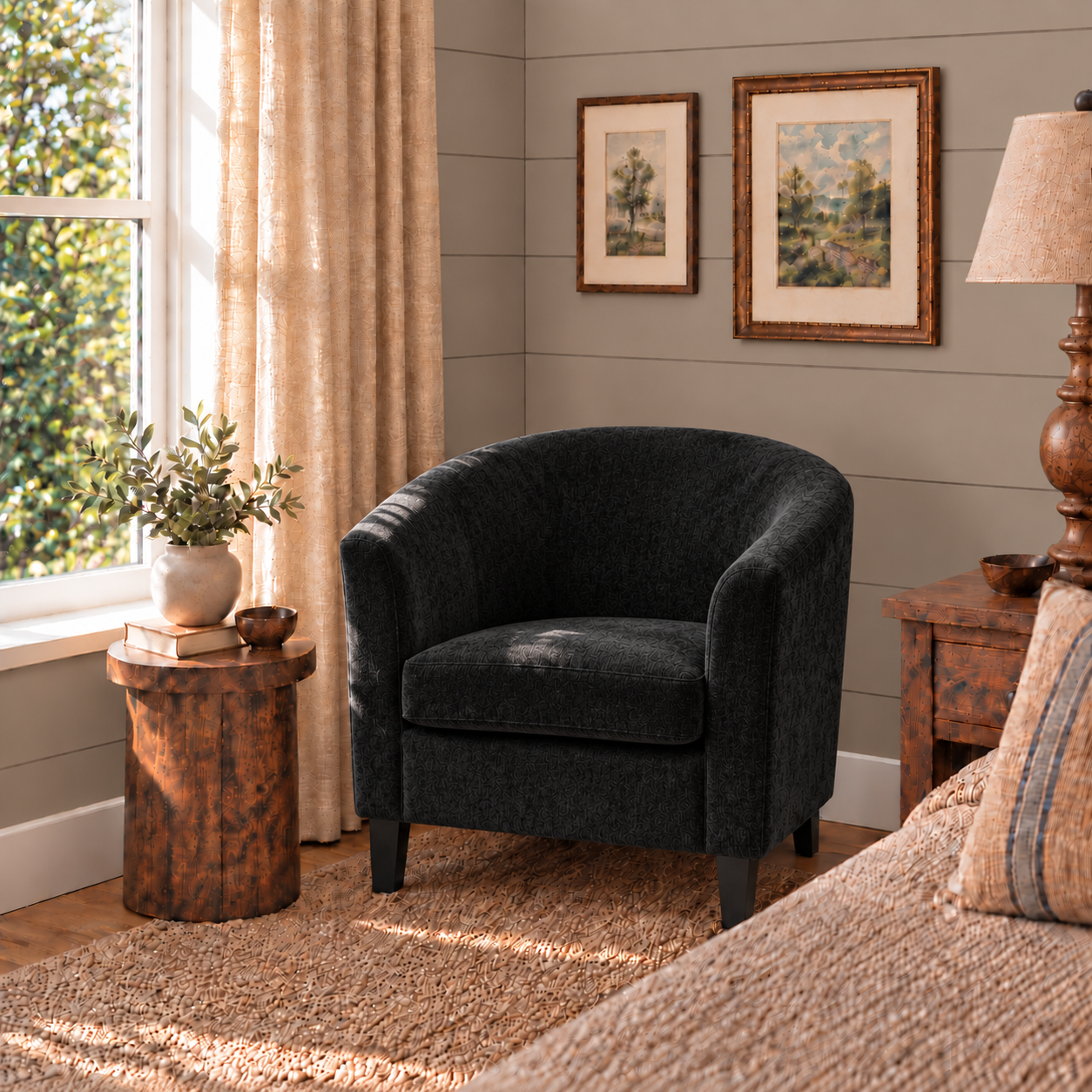 Makers Deluxe Tub Chair Fabric - Black