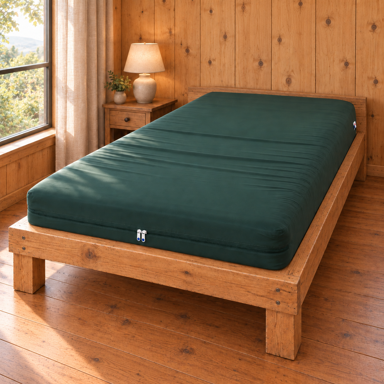 Makers Waterproof & Fire Retardant Mattress Cover - Kombu Green