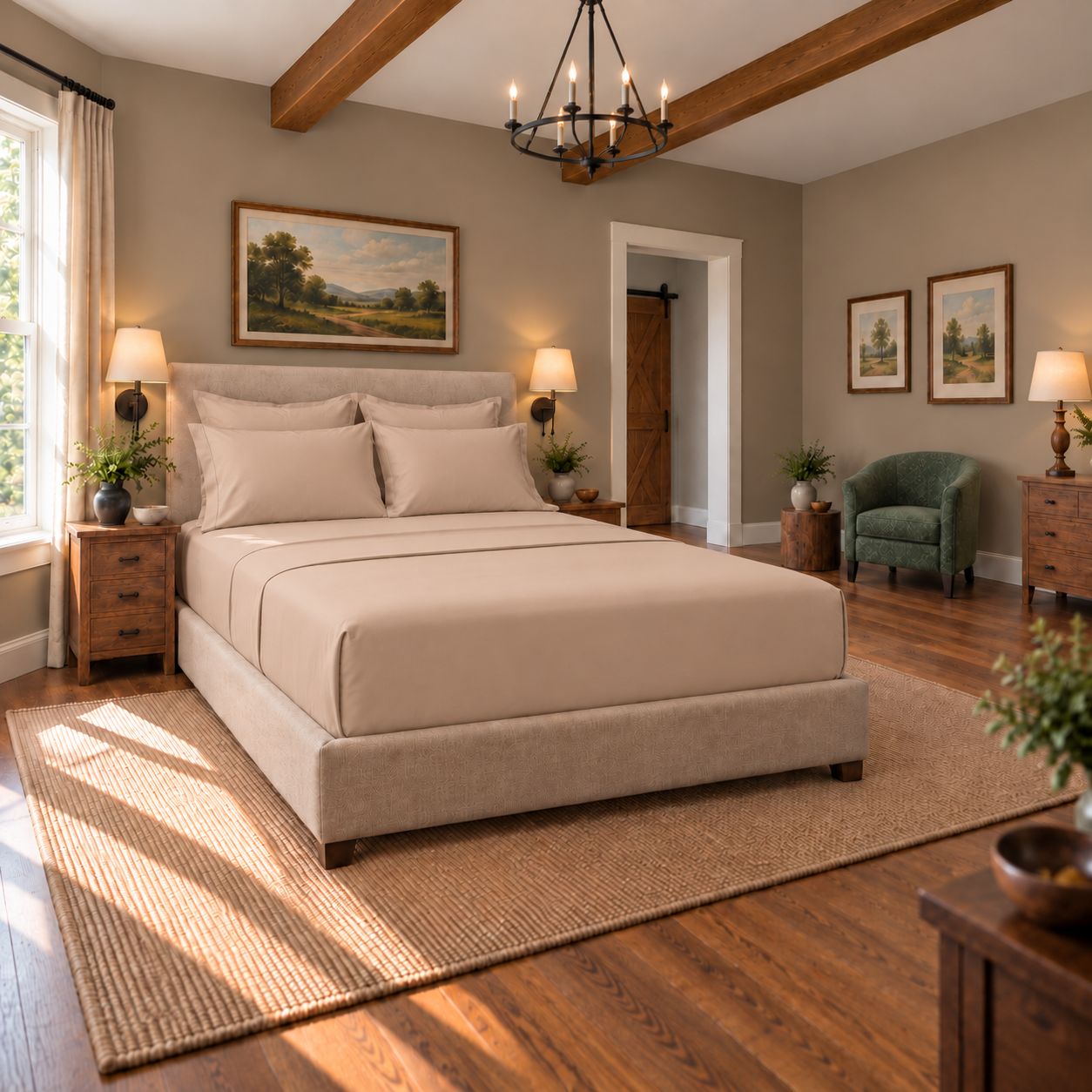 Weavers 220TC Premium Sheeting Flat Taupe
